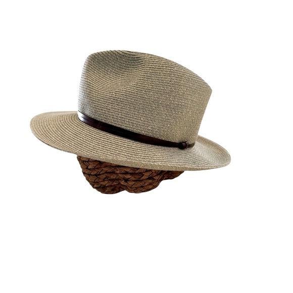 Travaux En Cours Straw Fedora Hat in Sage Size 56 - Picture 9 of 16